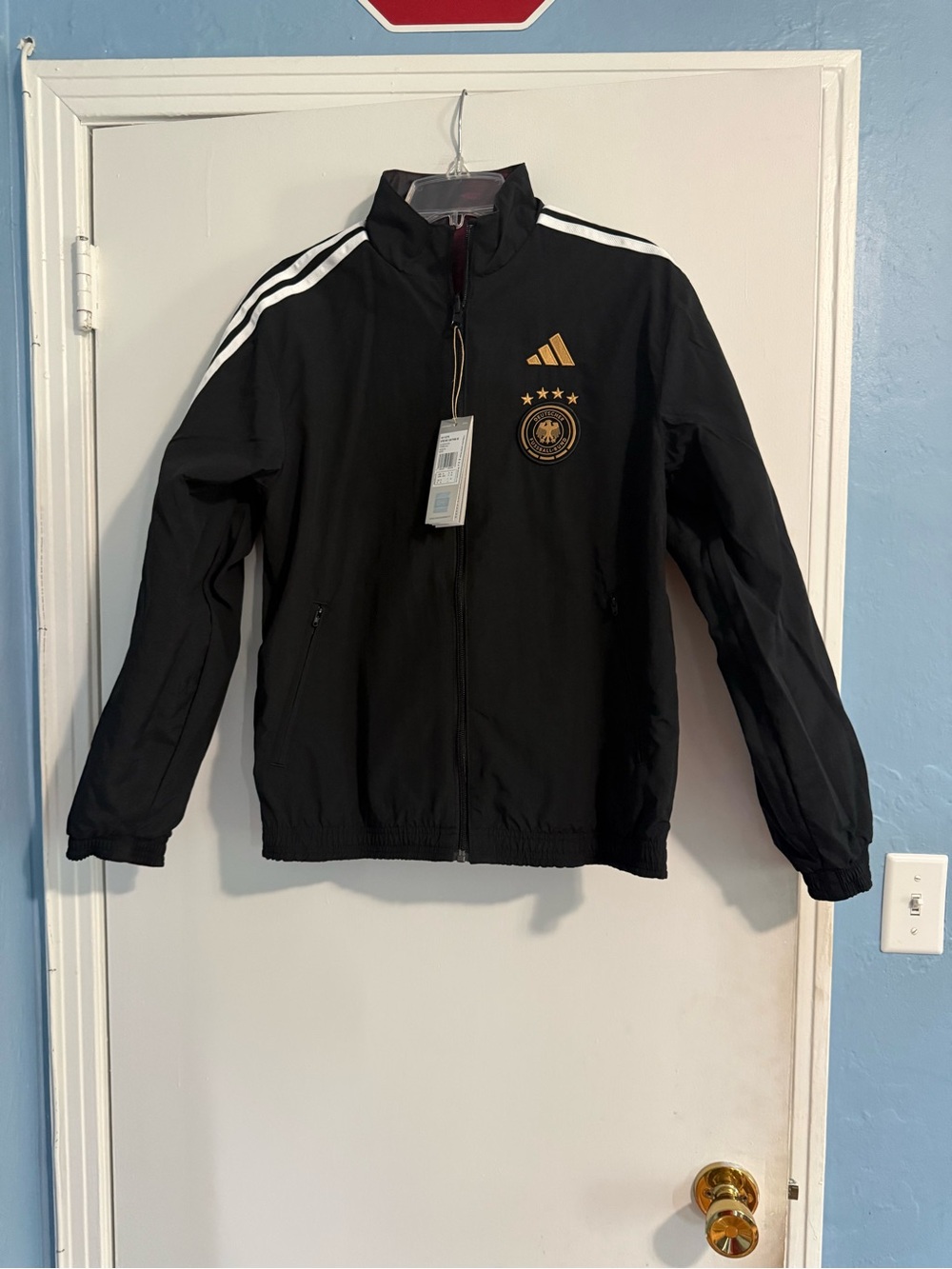 Adidas Black/Red Reversible Germany Soccer Track Jacket FIFA